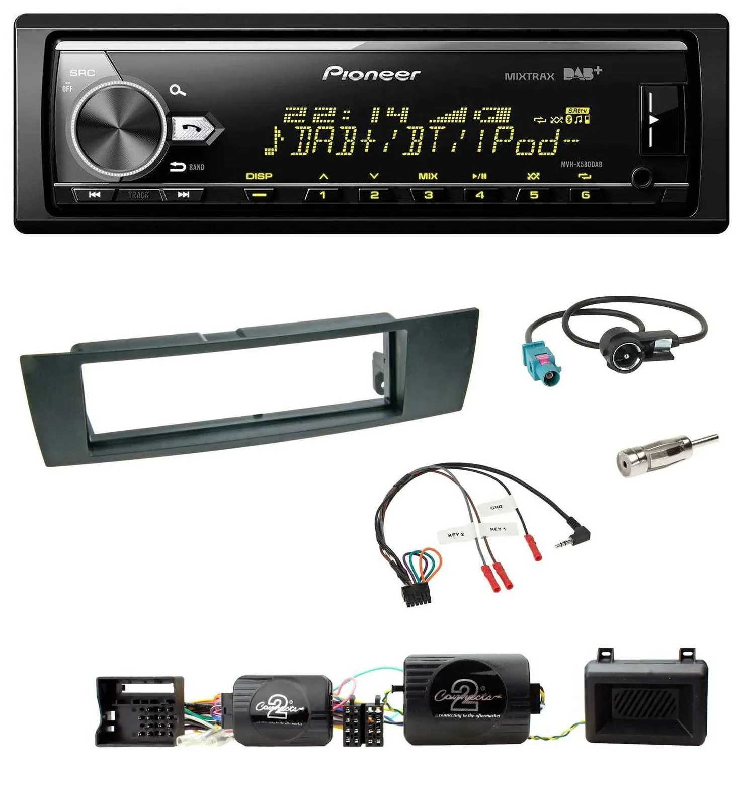 Pioneer Bluetooth USB DAB Lenkrad Autoradio für BMW 1er 2004-2013 E87