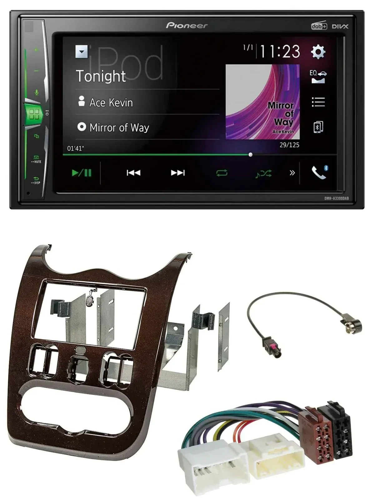 Pioneer 2DIN MP3 DAB USB Bluetooth Autoradio für Dacia Logan Duster Sandero ab 1