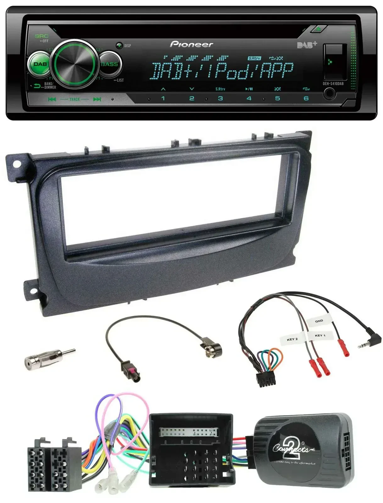Автомагнитола Pioneer USB MP3 DAB CD, поддержка кнопок на руле, для Ford Mondeo/S-Max 2007–2014, CAN-Bus