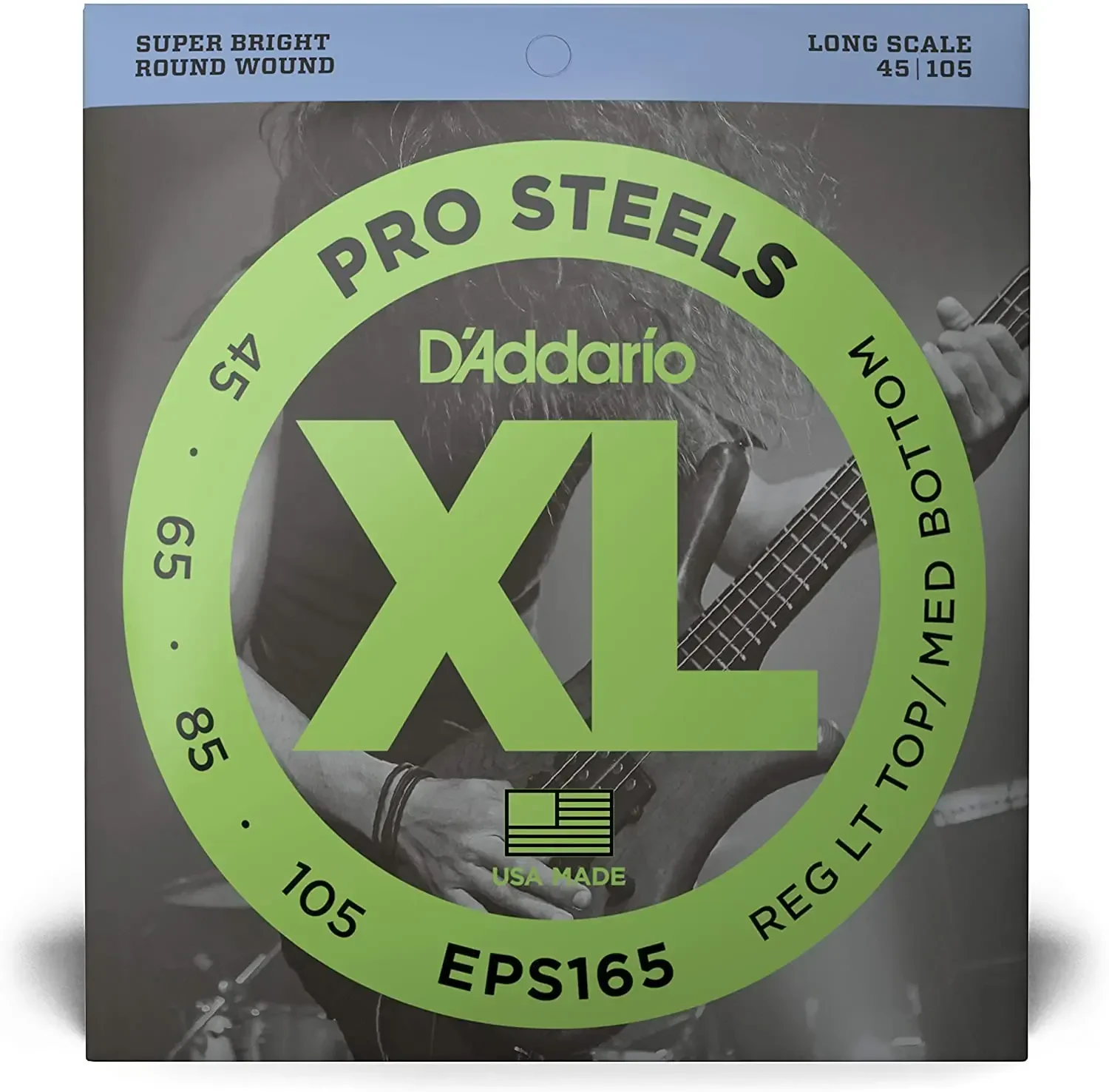Струны для бас-гитары D'Addario EPS165 ProSteels round 45-105