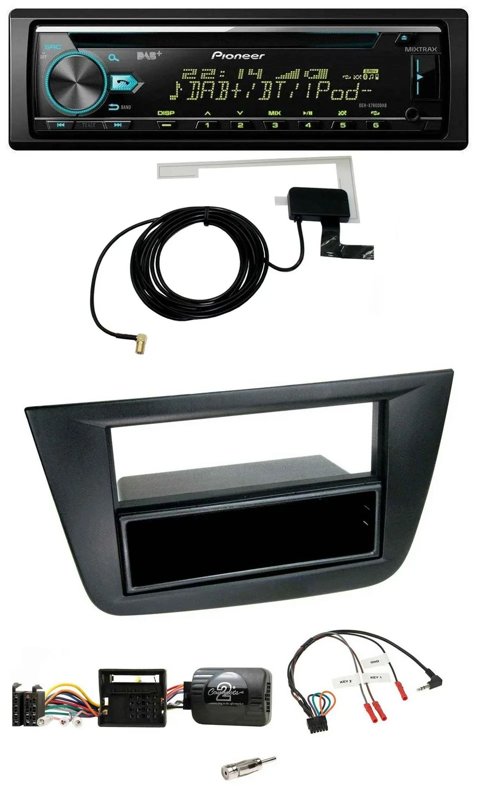 Pioneer MP3 Lenkrad CD USB DAB Autoradio für Seat Altea Toledo 2004-2009 schwarz