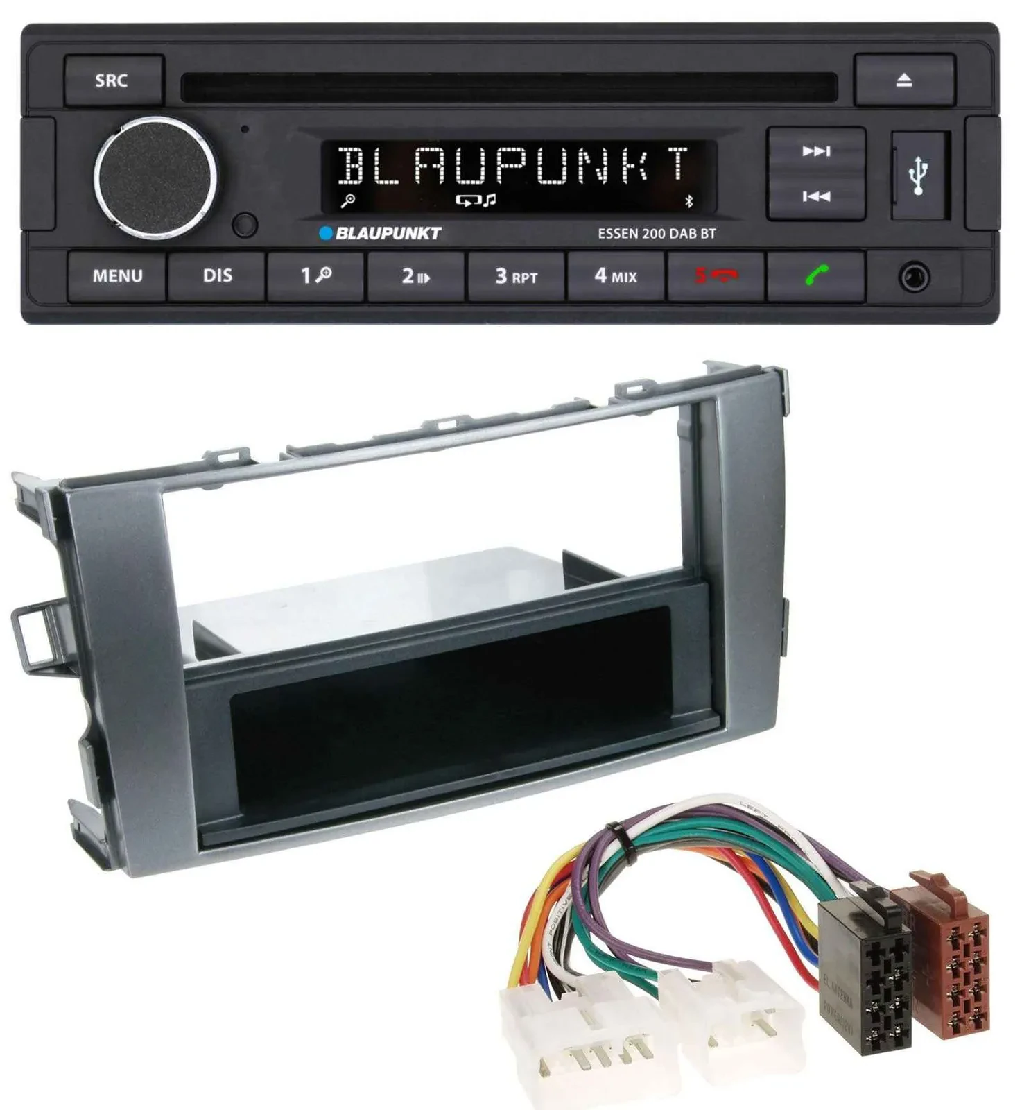 Автомагнитола Blaupunkt CD USB MP3 Bluetooth DAB для Toyota Auris 2007–2012 антрацит-серый