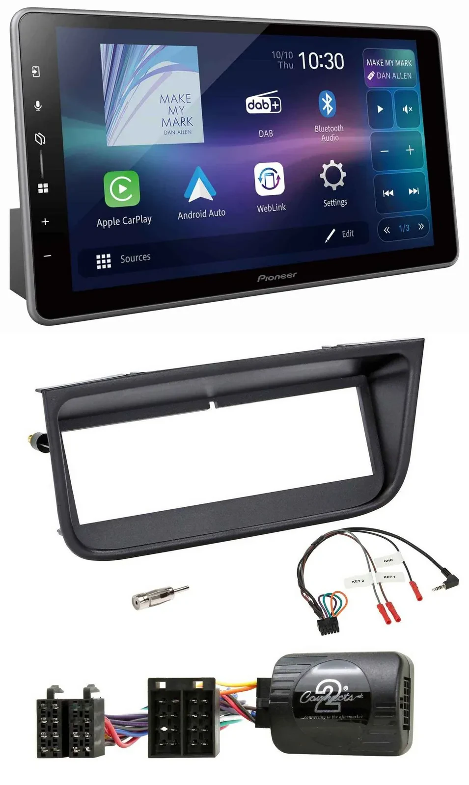 Pioneer Bluetooth USB DAB Lenkrad Autoradio für Peugeot 406 2002-2005