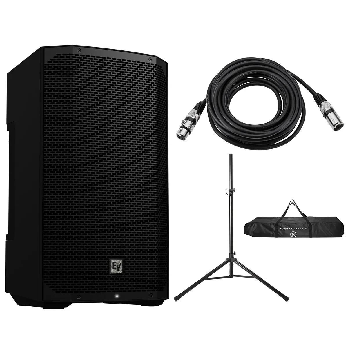 Electro-Voice EVERSE 12 12" 400W Loudspeaker, Black, w/Stand, 25' XLR Cable