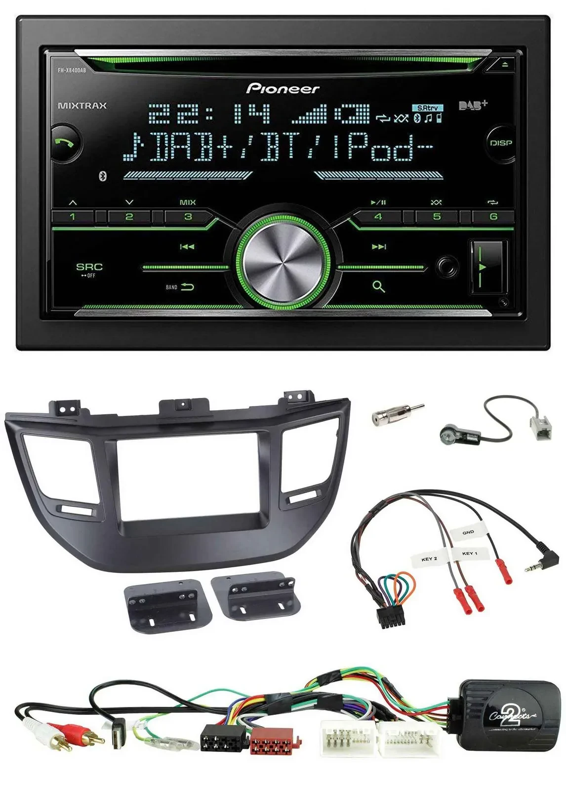 Pioneer Bluetooth Lenkrad DAB 2DIN USB CD Autoradio für Hyundai Tucson 15-20 sch
