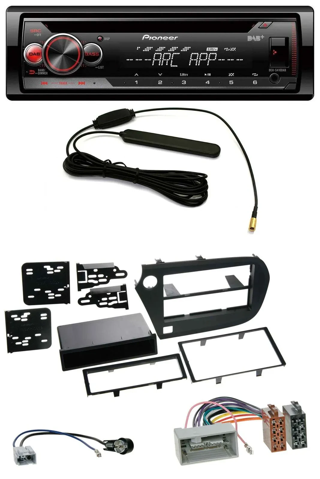 Pioneer CD USB AUX DAB MP3 Autoradio für Honda Insight (ZE2, 2009-2013)