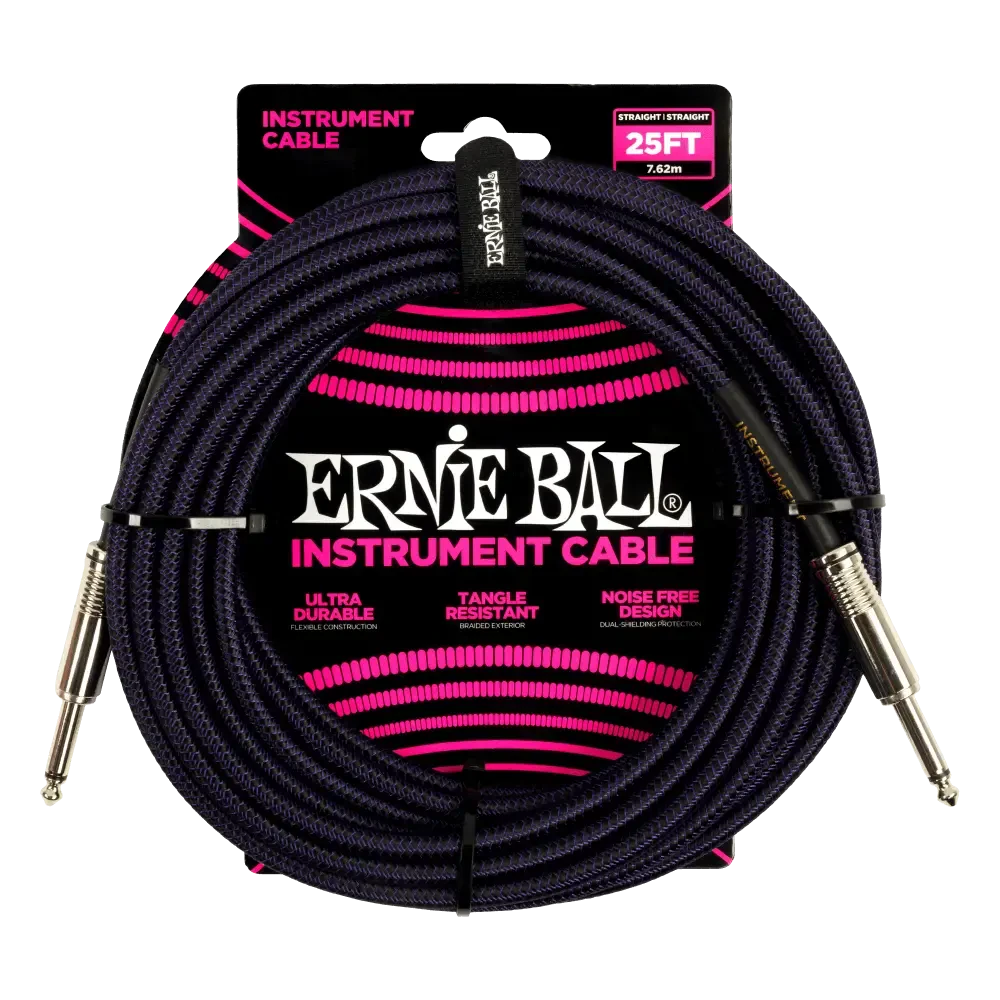 Инструментальный кабель Ernie Ball 6397 7.5 Braided Black Purple