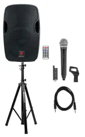 Rockville 12" Church/School Audio Visual Speaker Sound System+ Wireless Mic+Clip