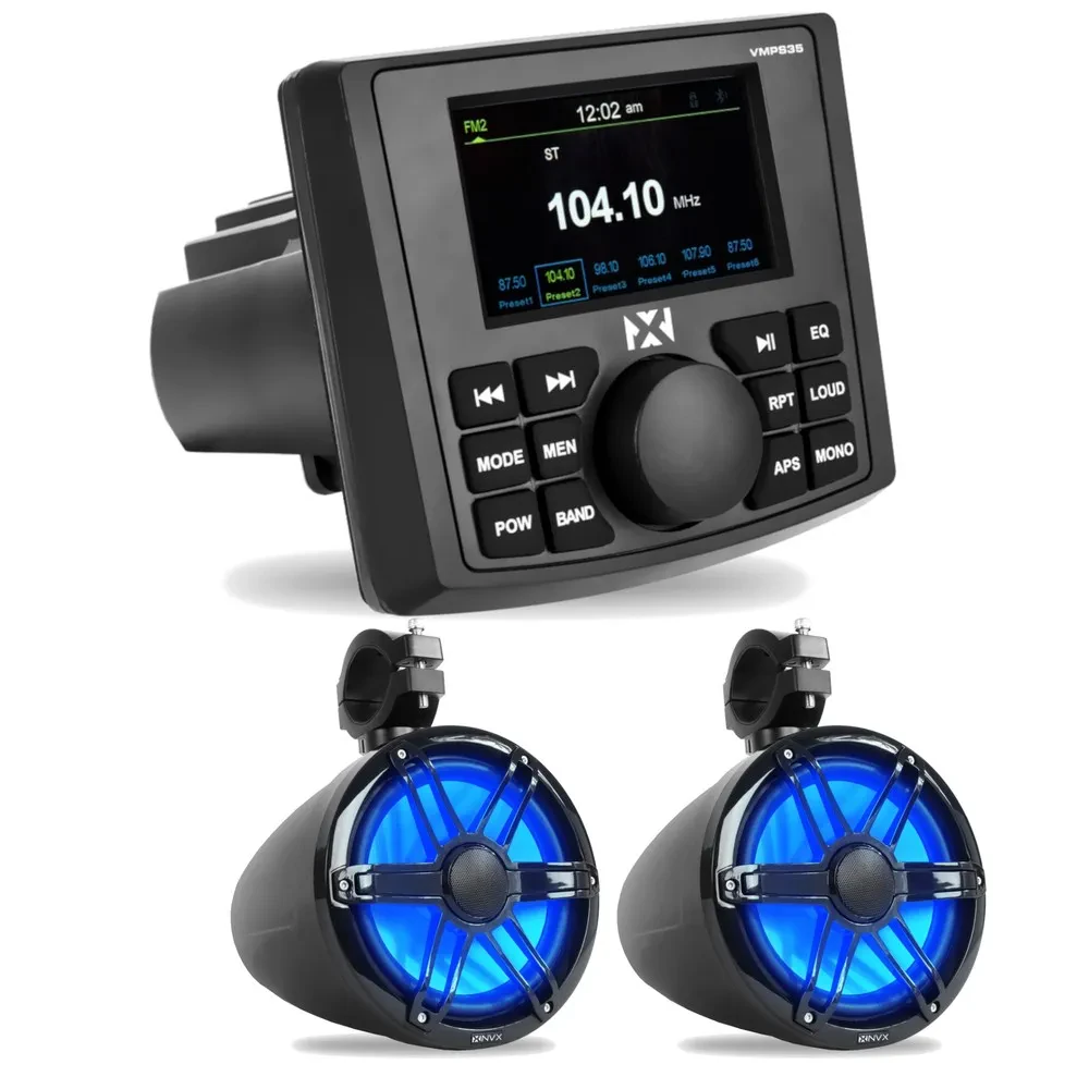 Автомагнитола для морского применения NVX VMPS35 & MVTSP8B (набор, пара) с Bluetooth