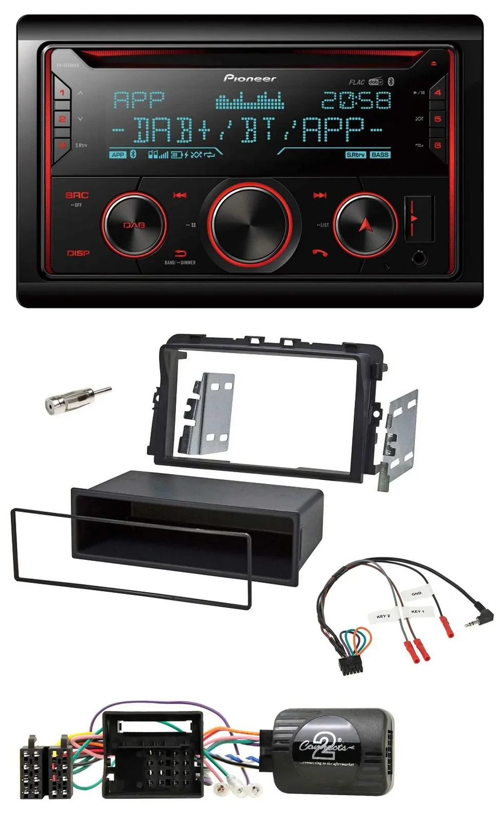 Pioneer 2DIN DAB Lenkrad Bluetooth USB CD Autoradio für Opel Vivaro 2011-2015