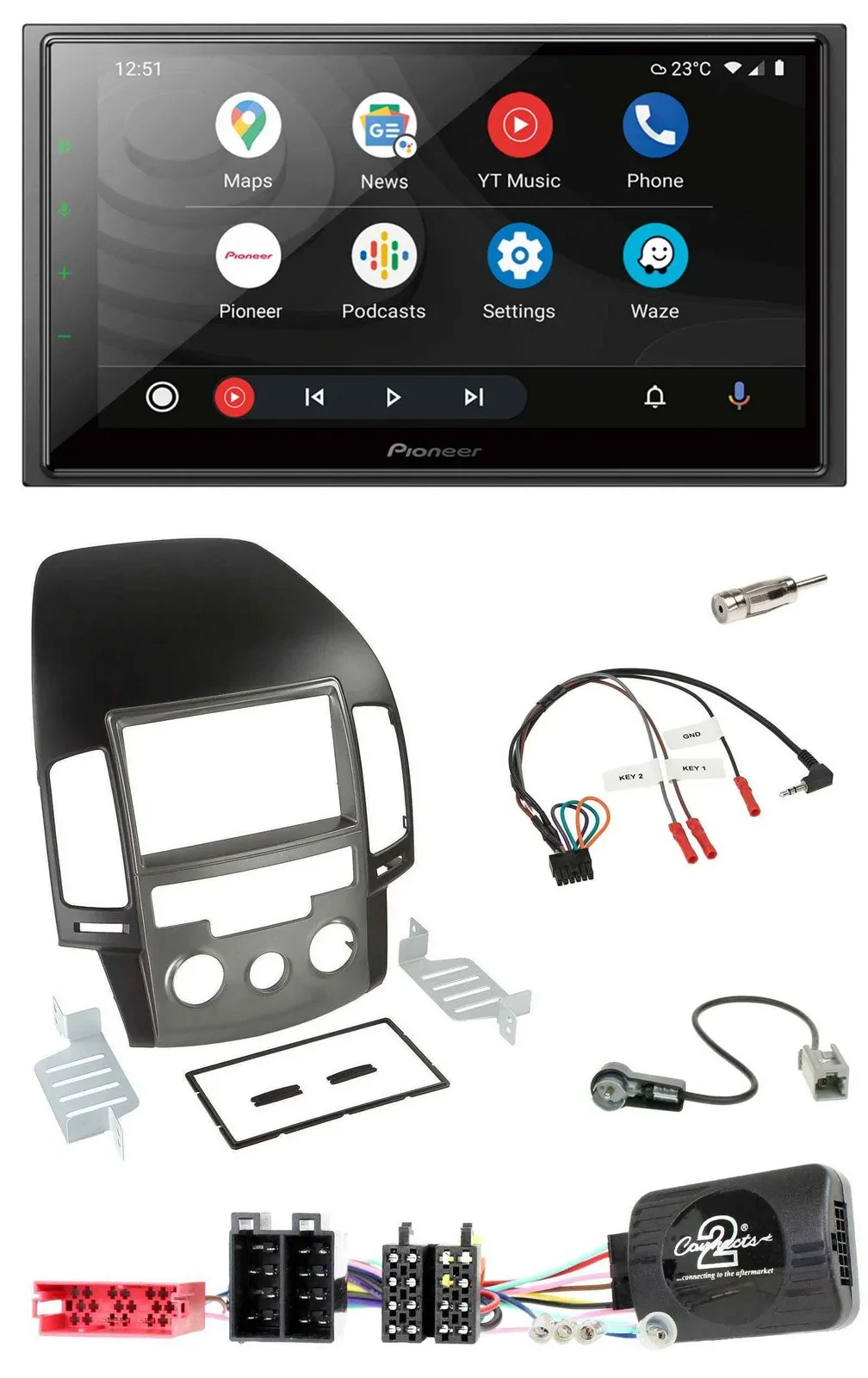 Pioneer USB 2DIN DAB Lenkrad Bluetooth Autoradio für Hyundai i30 ab 2009