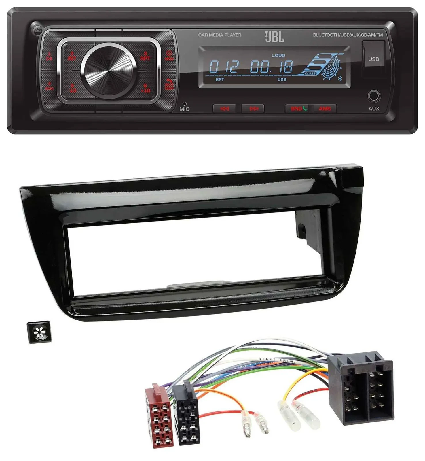 Автомагнитола JBL SD/AUX/MP3/USB/Bluetooth для Opel Combo (с 2011) и Fiat Doblo (2012–2015)