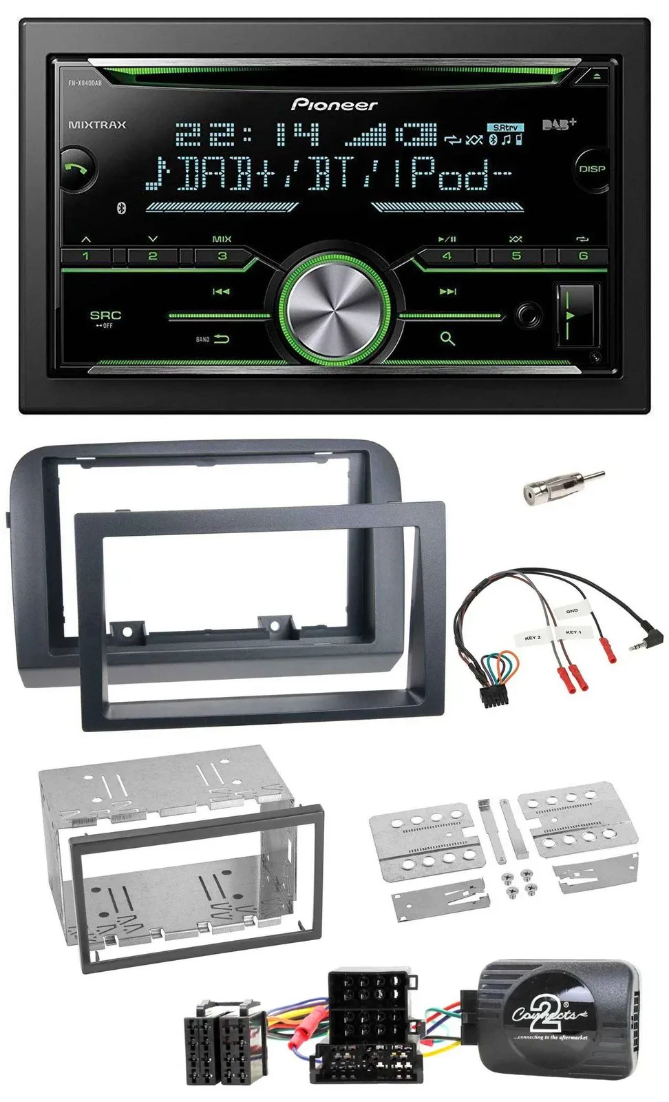Автомагнитола Pioneer 2DIN, Bluetooth, DAB, USB, CD для Fiat Croma 2005–2010