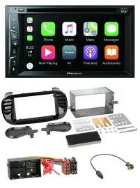 Pioneer MP3 USB DVD Bluetooth DAB 2DIN Autoradio für Fiat 500 (ab 12) schwarz