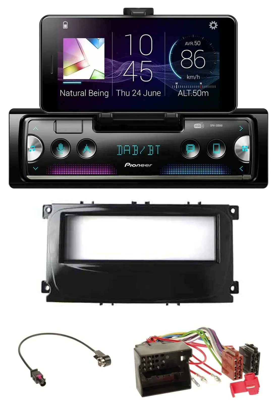 Автомагнитола Pioneer USB MP3 Bluetooth DAB для Ford C‑Max/Galaxy/Focus (с 2007)