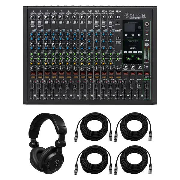 Mackie Onyx 24-Channel Premium Analog Mixer with Multi-Track USB, Bundle with TA