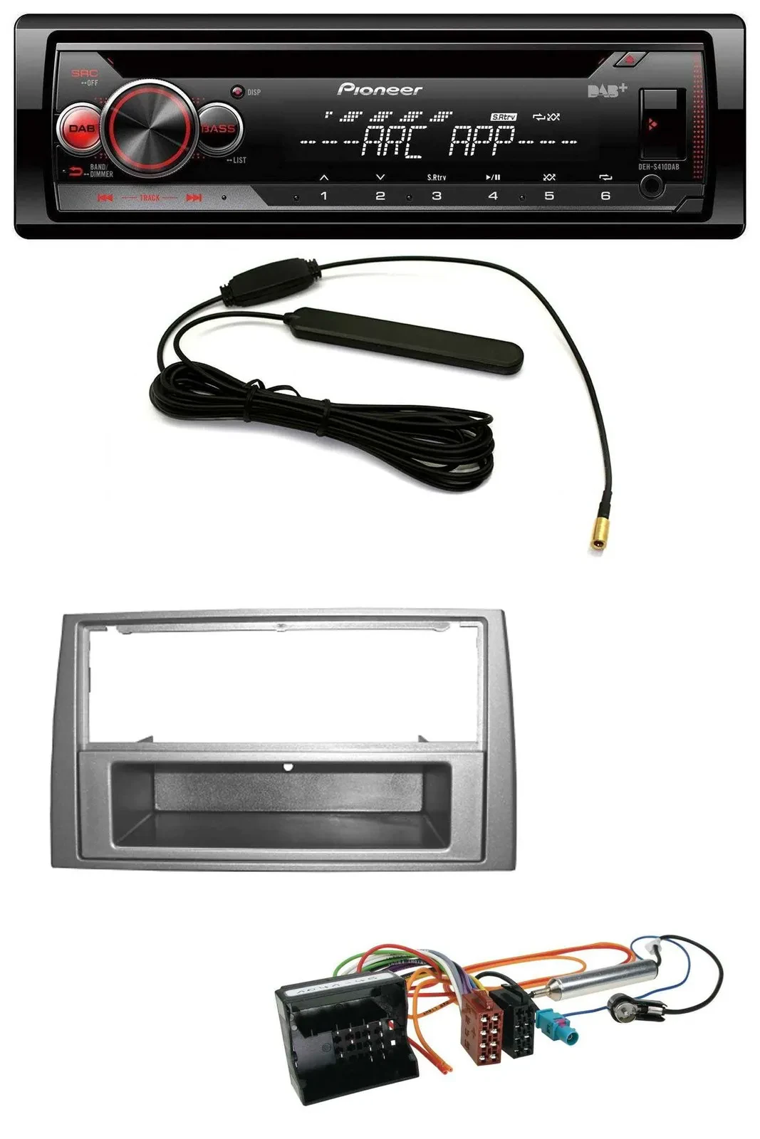 Pioneer CD USB AUX DAB MP3 Autoradio für Peugeot 308 07-09 dunkelsilber