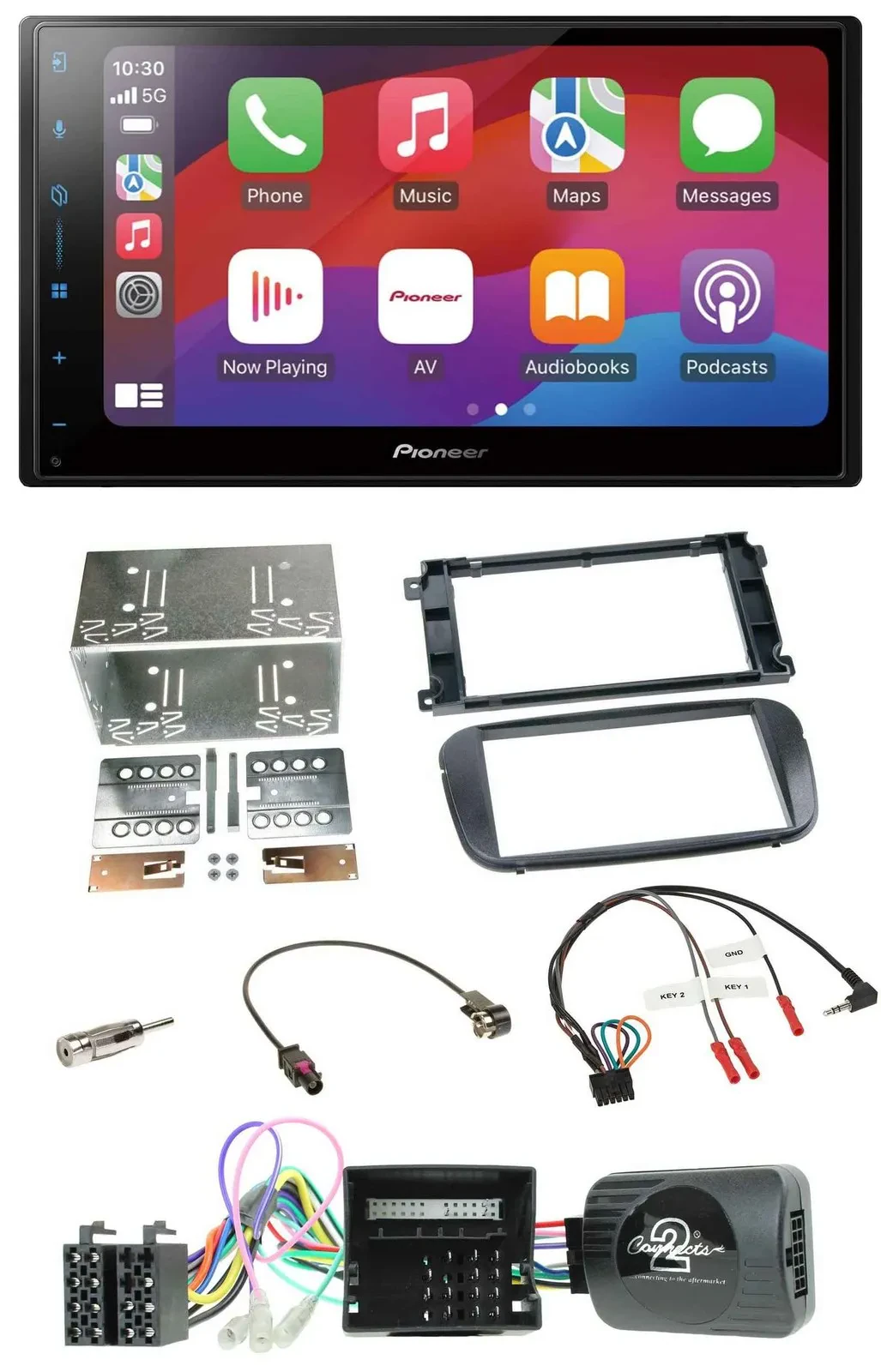 Pioneer DAB USB Lenkrad Bluetooth 2DIN Autoradio für Ford C-Max Galaxy Focus sch