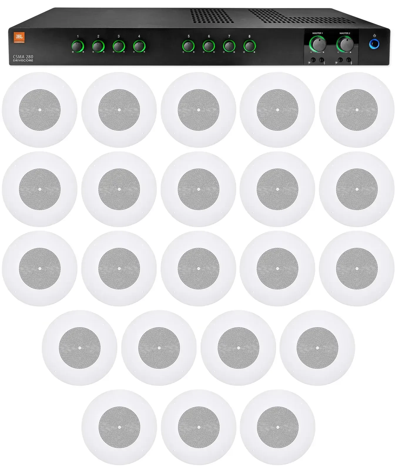 Потолочная акустика JBL CSS8008 White с усилителем (22 штуки)