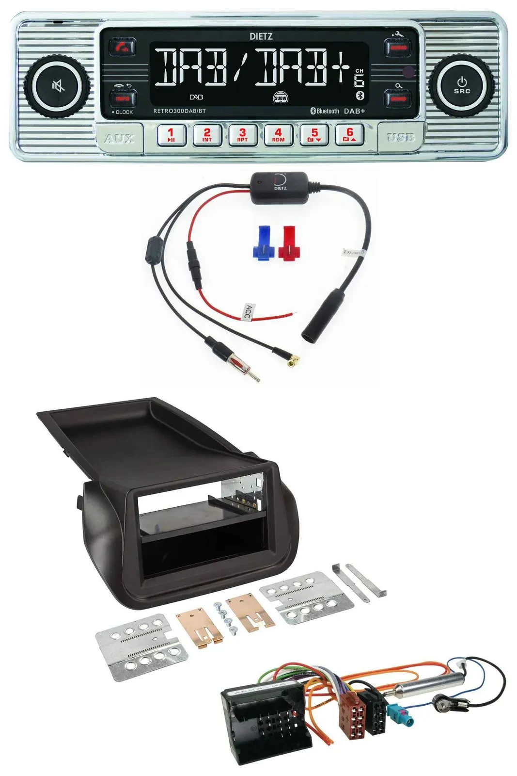 Dietz DAB USB MP3 Bluetooth Autoradio für Citroen Nemo Peugeot Bipper ab 2008