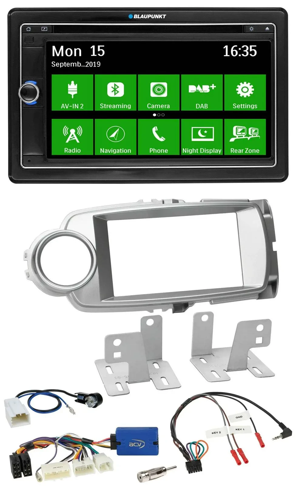 Blaupunkt Bluetooth 2DIN Lenkrad DAB USB TMC Navigation für Toyota Yaris 2011-20