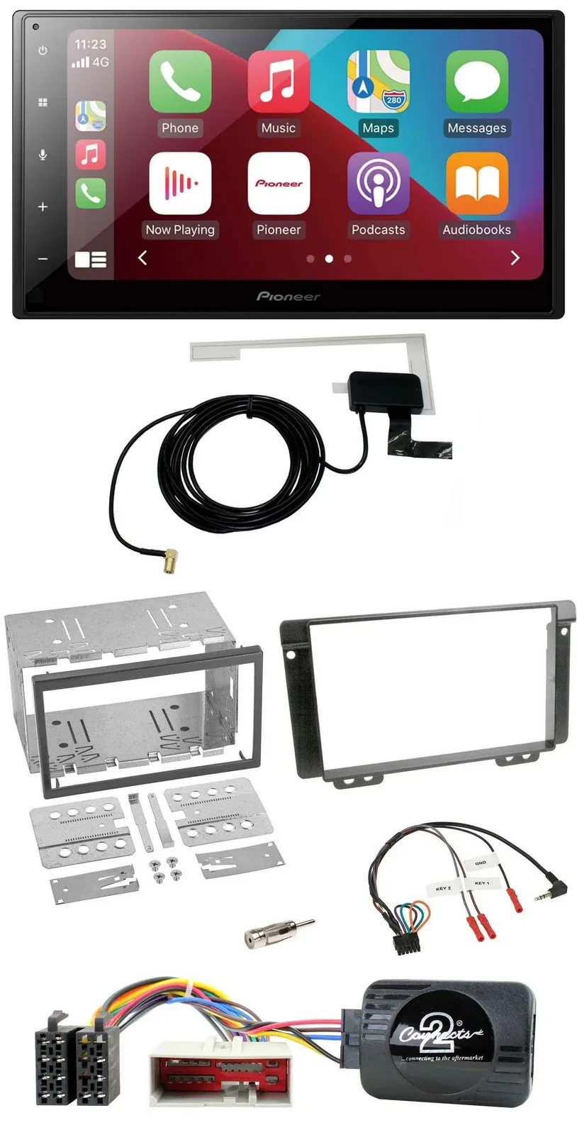 Автомагнитола для Land Rover Freelander (с 2004) Pioneer 2 DIN, USB, Bluetooth, DAB, совместима с кнопками на руле