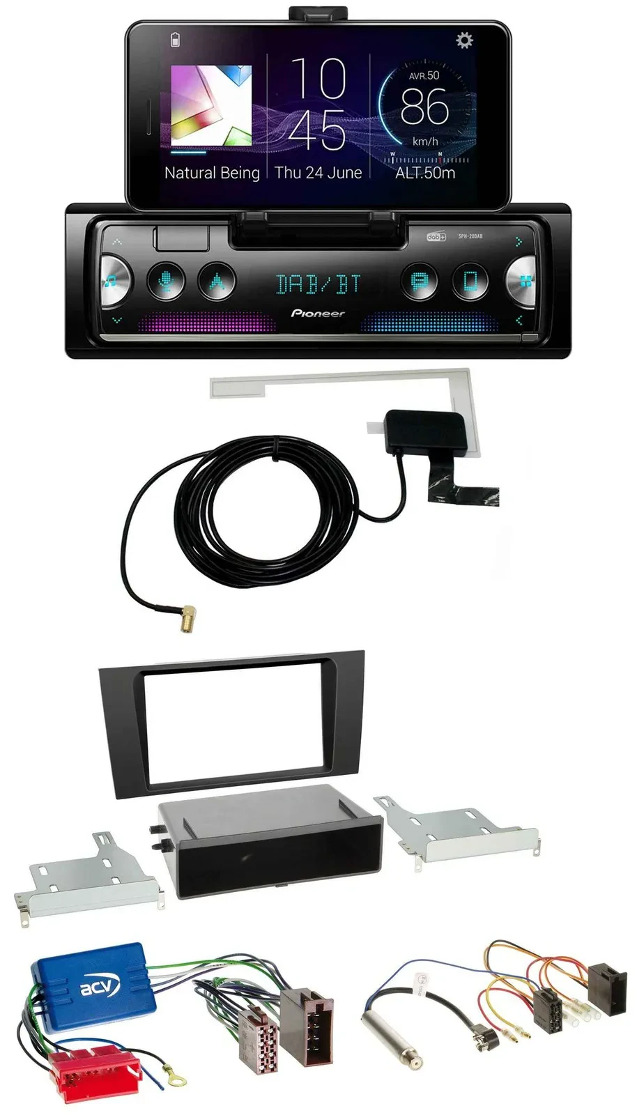 Автомагнитола для Audi A4 B5 99–01 Pioneer DAB Bluetooth MP3 USB