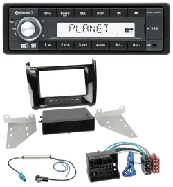 Continental MP3 AUX USB DAB 1DIN Autoradio für VW Polo (ab 14) - piano-schwarz