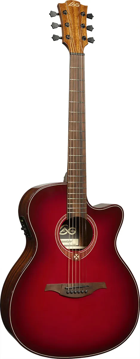 LAG T-Red - Tramontane Special Edition Red Auditorium Cutaway Acoustic-Electric