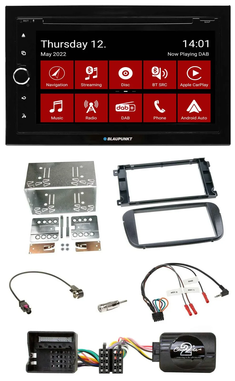 Blaupunkt Lenkrad DVD Bluetooth DAB 2DIN USB Autoradio für Ford Focus C Max Gala
