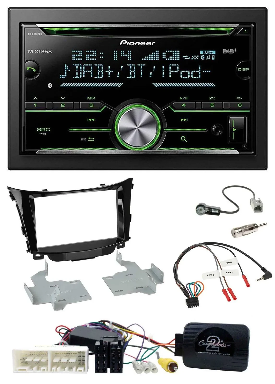 Автомагнитола для Hyundai i30 (с 2017) Pioneer 2DIN, DAB, Bluetooth, USB, CD