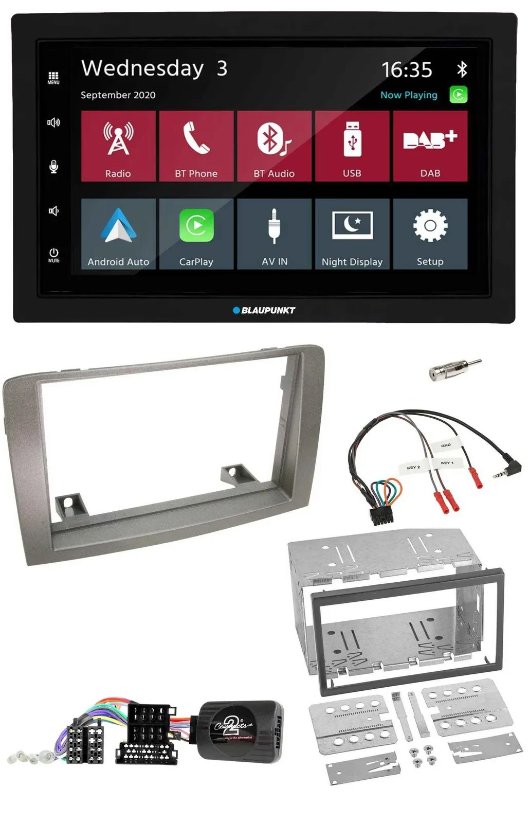 Blaupunkt 2DIN Lenkrad USB Bluetooth DAB Autoradio für Lancia Musa 2004-2012
