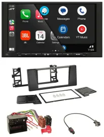 JBL USB 2DIN MP3 Bluetooth AUX Autoradio für BMW 5er E39 X5 Quadlock