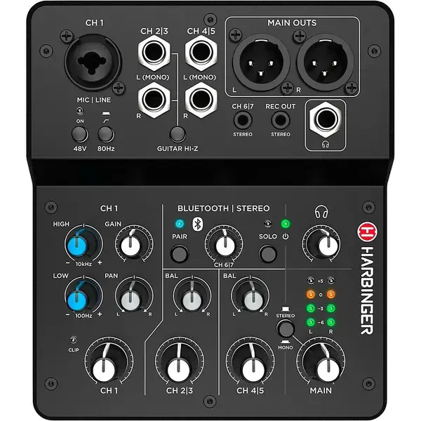 Аналоговый микшер Harbinger LV7 7-Channel Analog Mixer with Bluetooth