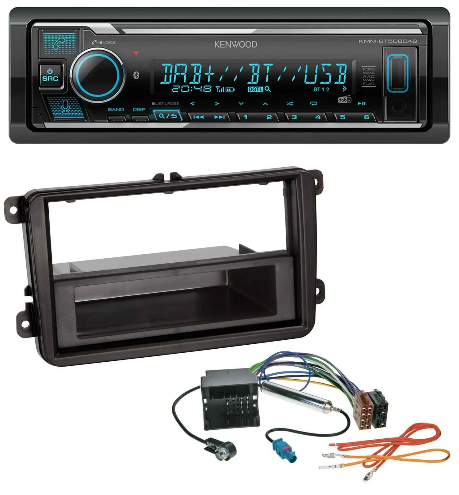 Kenwood Bluetooth MP3 DAB USB Autoradio für VW Amarok, Beetle, EOS (ab 06)