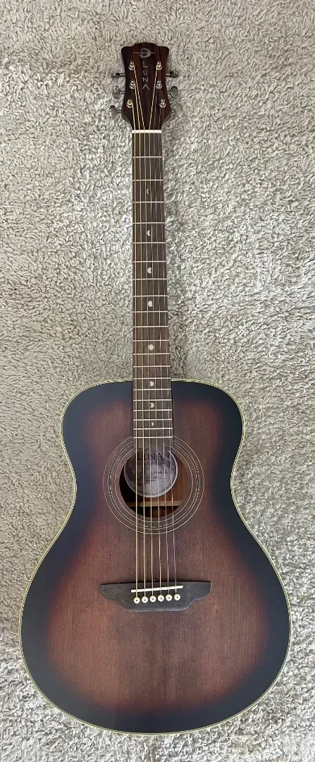 Luna Art Vintage Folk Size Solid Spruce Top Distressed Acoustic Guitar