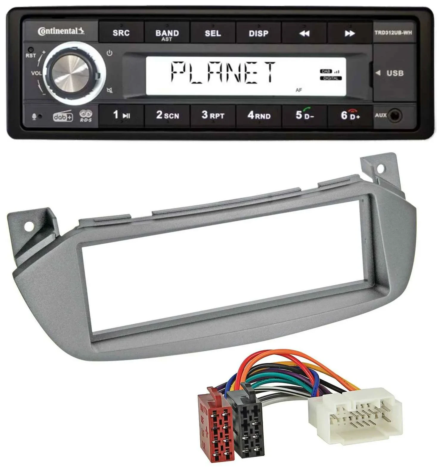 Автомагнитола Continental 1 DIN, USB, AUX, DAB, MP3, совместима с Nissan Pixo (2009–2013), Suzuki Alto