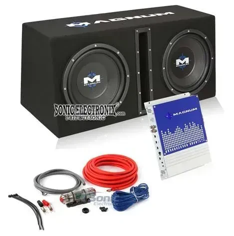 Сабвуфер MTX Magnum MB210SP 10", 1200W, в корпусе, с моноусилителем и комплектом проводов 8 AWG (набор)