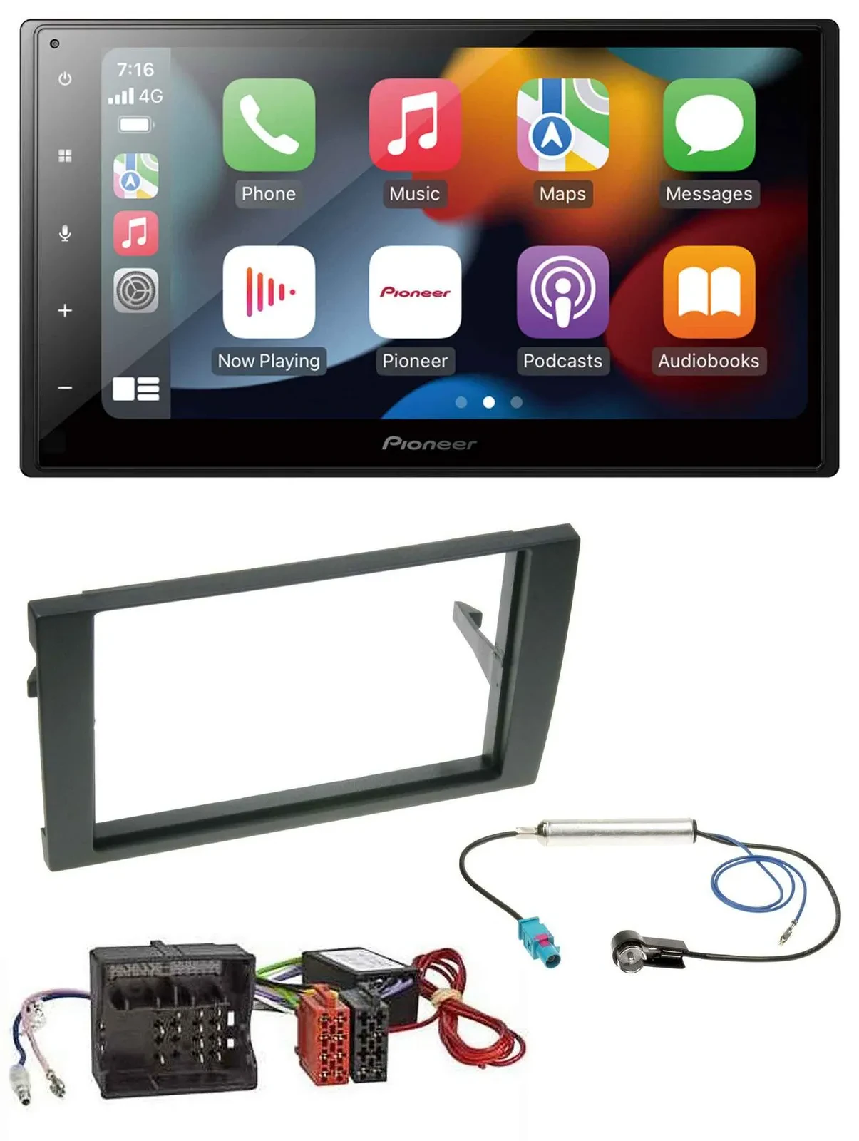 Pioneer DAB Bluetooth 2DIN USB MP3 Autoradio für Audi A4 B7 04-08 Aktivsystem MO