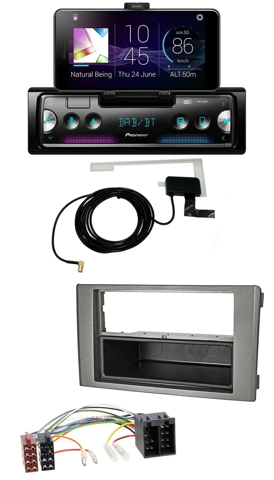 Pioneer DAB Bluetooth MP3 USB Autoradio für Iveco Daily (06-14) dunkelgrau