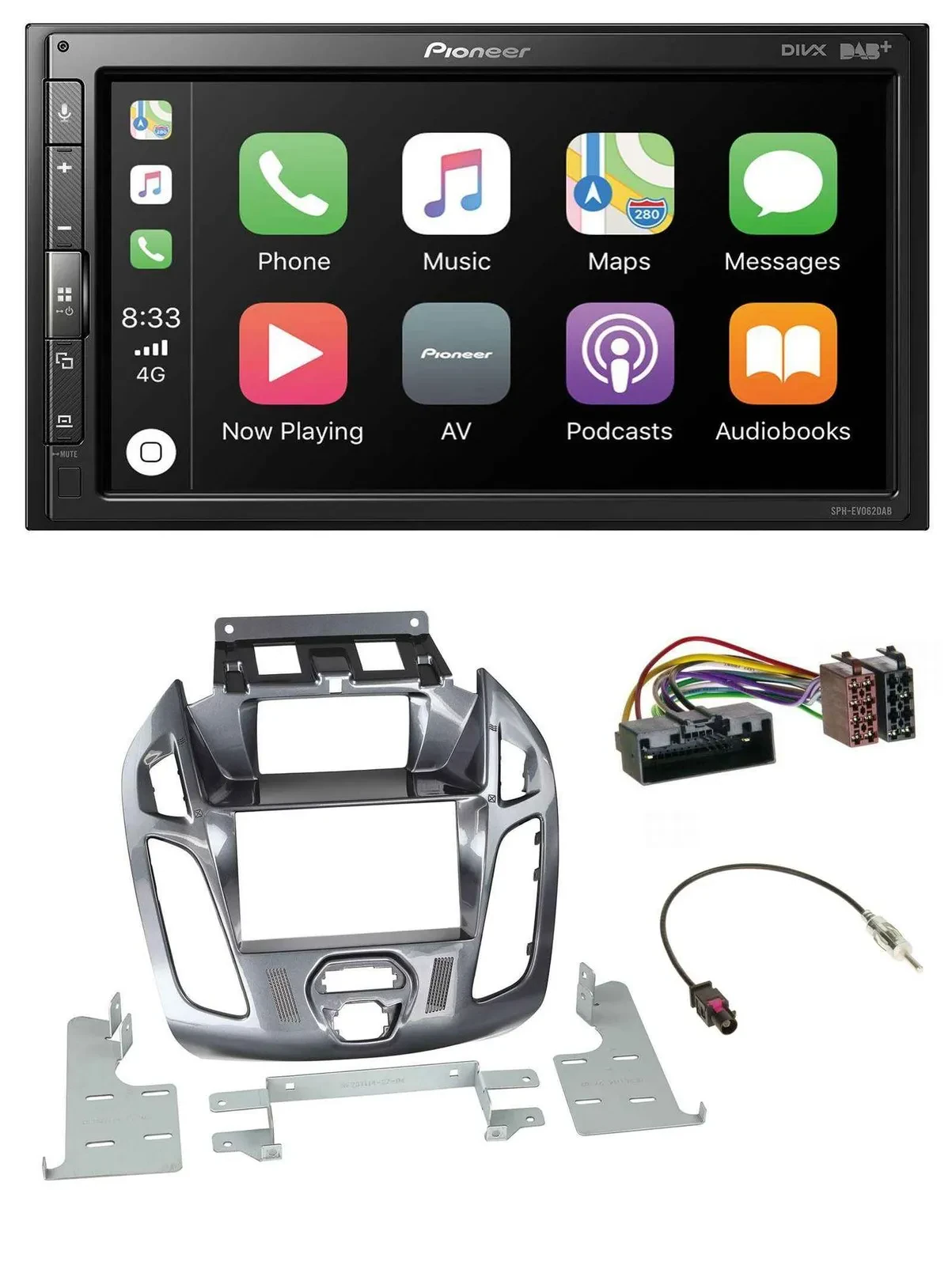 Pioneer USB MP3 DAB 2DIN Bluetooth Autoradio für Ford Transit Connect mit Displa