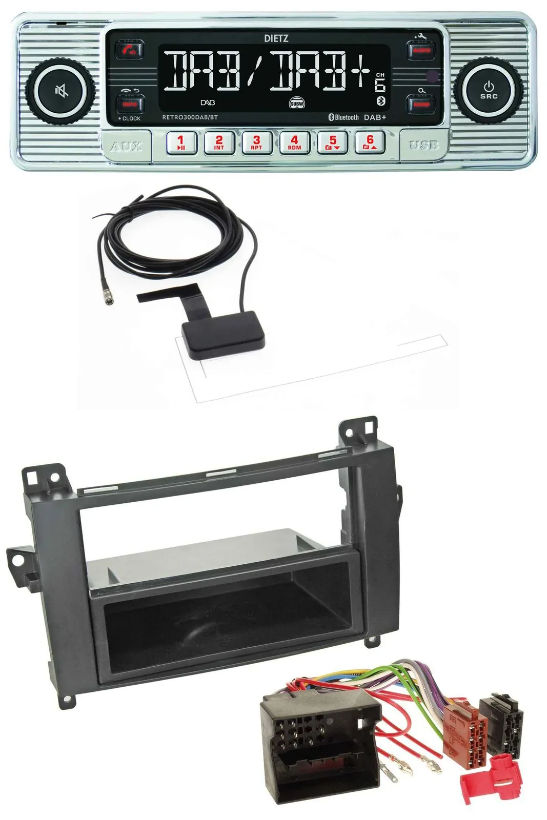 Dietz Bluetooth USB MP3 DAB Autoradio für Mercedes B-Klasse (T245, 05-11)