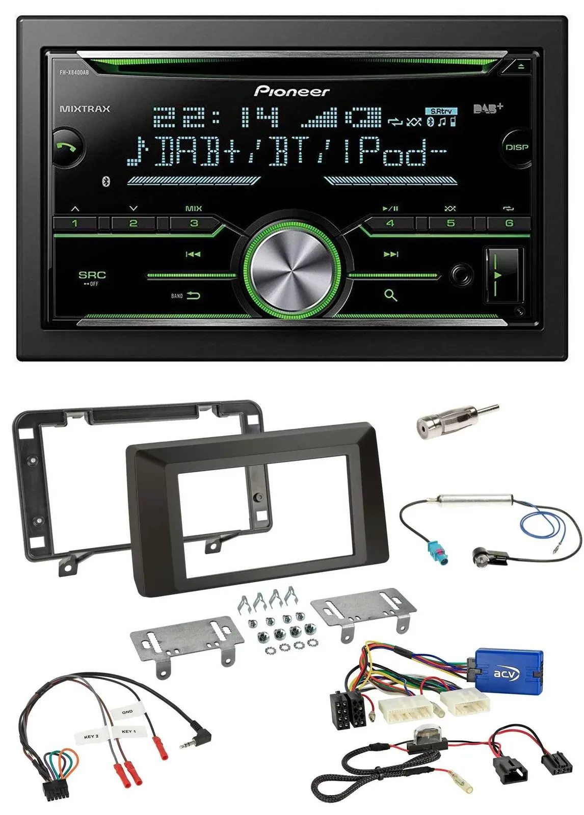 Автомагнитола Pioneer 2-DIN Bluetooth DAB USB CD для Dacia Duster (с 2021) с управлением на руле