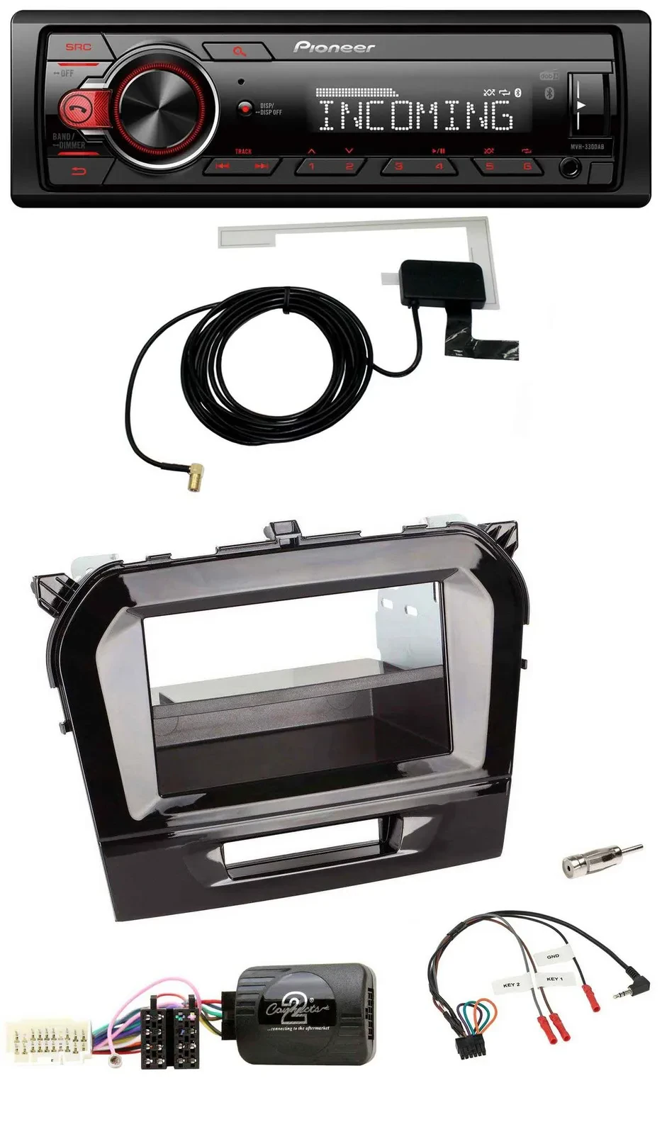 Автомагнитола для Suzuki Vitara Pioneer USB DAB Bluetooth чёрная (piano black)