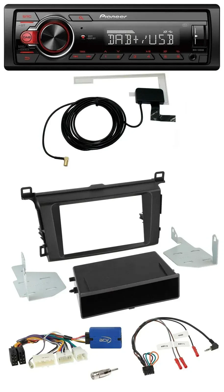 Автомагнитола Pioneer 1-DIN, MP3, DAB, USB, для Toyota RAV-4 (с 2013)