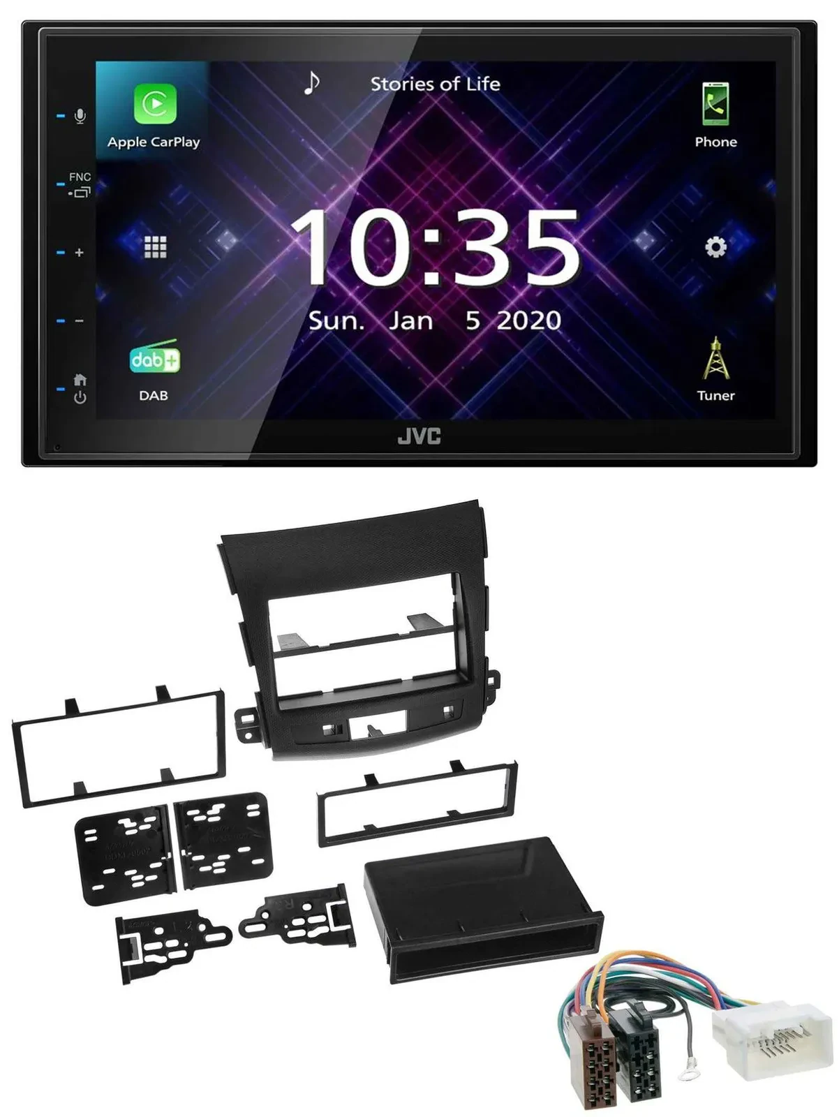 JVC DAB 2DIN MP3 Bluetooth USB Autoradio für Citroen C-Crosser Mitsubishi Outlan