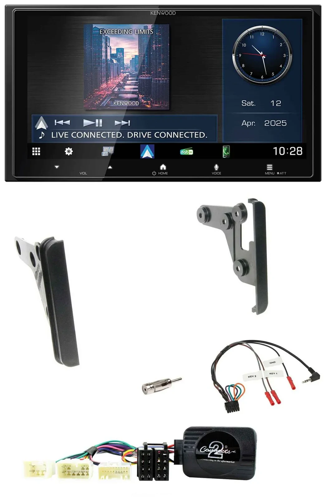 Автомагнитола для Toyota RAV4 2001–2005 Kenwood 2DIN Bluetooth USB DAB с поддержкой управления на руле