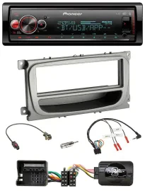Автомагнитола для Ford Mondeo/S-Max (с 2007) Pioneer Bluetooth, USB, DAB, серебристая