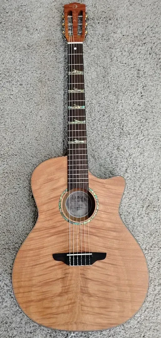 Luna High Tide Exotic Mahogany Top Nylon String Cutaway Acoustic Electric Guitar