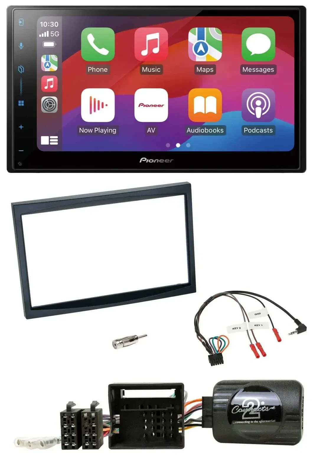 Автомагнитола Pioneer 2 DIN, DAB, Bluetooth, USB, для Citroen C2/C3/Berlingo/Jump, с поддержкой управления на руле